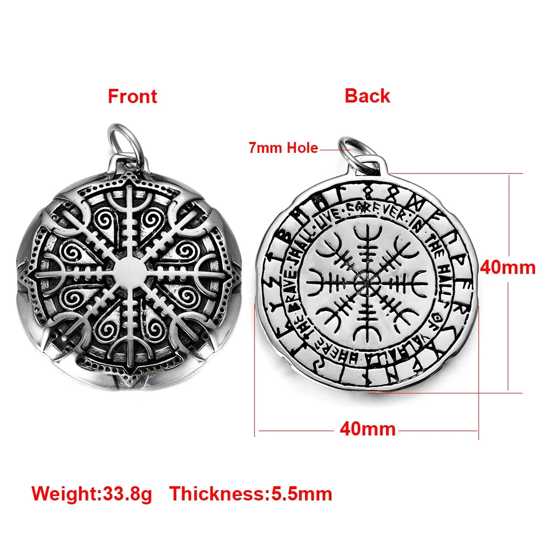 Stainless Steel Viking Norse Pendant for Necklace DIY Accessories Jewelry Making Findings Men Charm Supplies Punk Axe