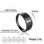 Gothic Wedding Cross Ring — Stainless Steel