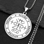 Angel Raziel Silver Pendant Necklace — Stainless Steel