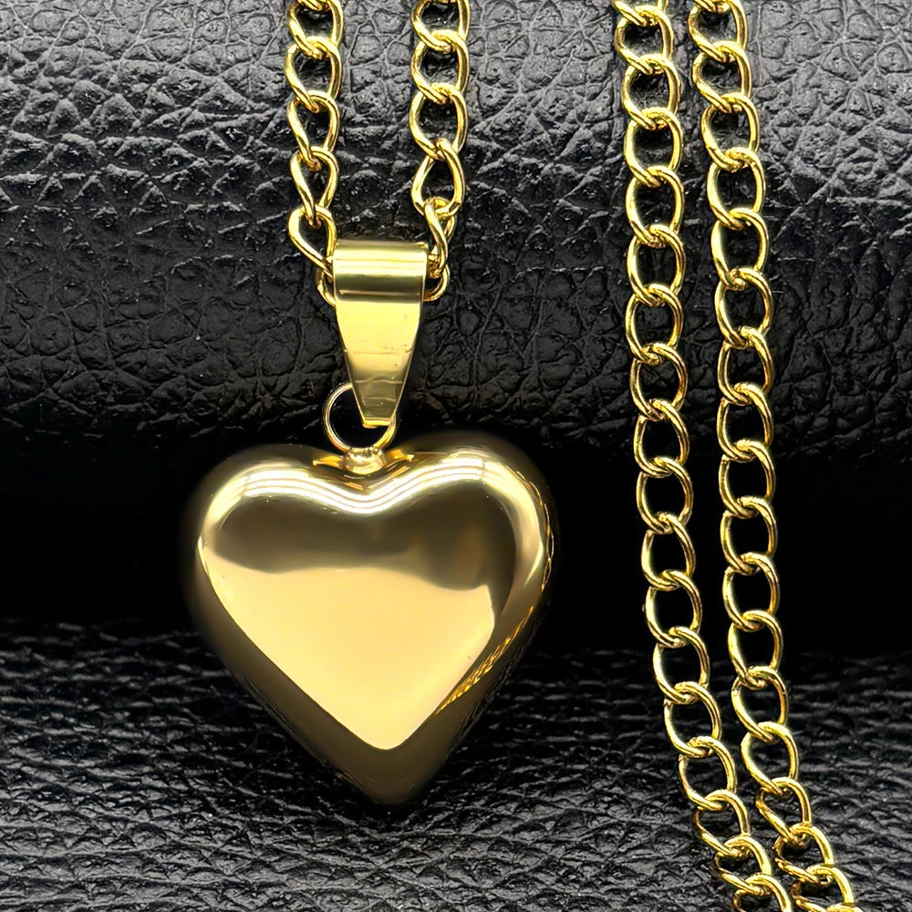 Gothic Heart Star Pendant Necklace — Stainless Steel
