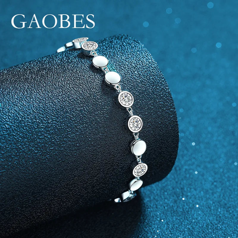 Luxury Solid Platinum PT950 White Diamond Bracelet Women's Light Luxury Exquisite Bracelet