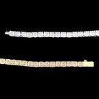 Aokaishen Tennis chain Necklace Choker Cross Drip for Men 5A Prong Setting Cubic Zirconia Copper Gold Plated Hip Hop Jewelry