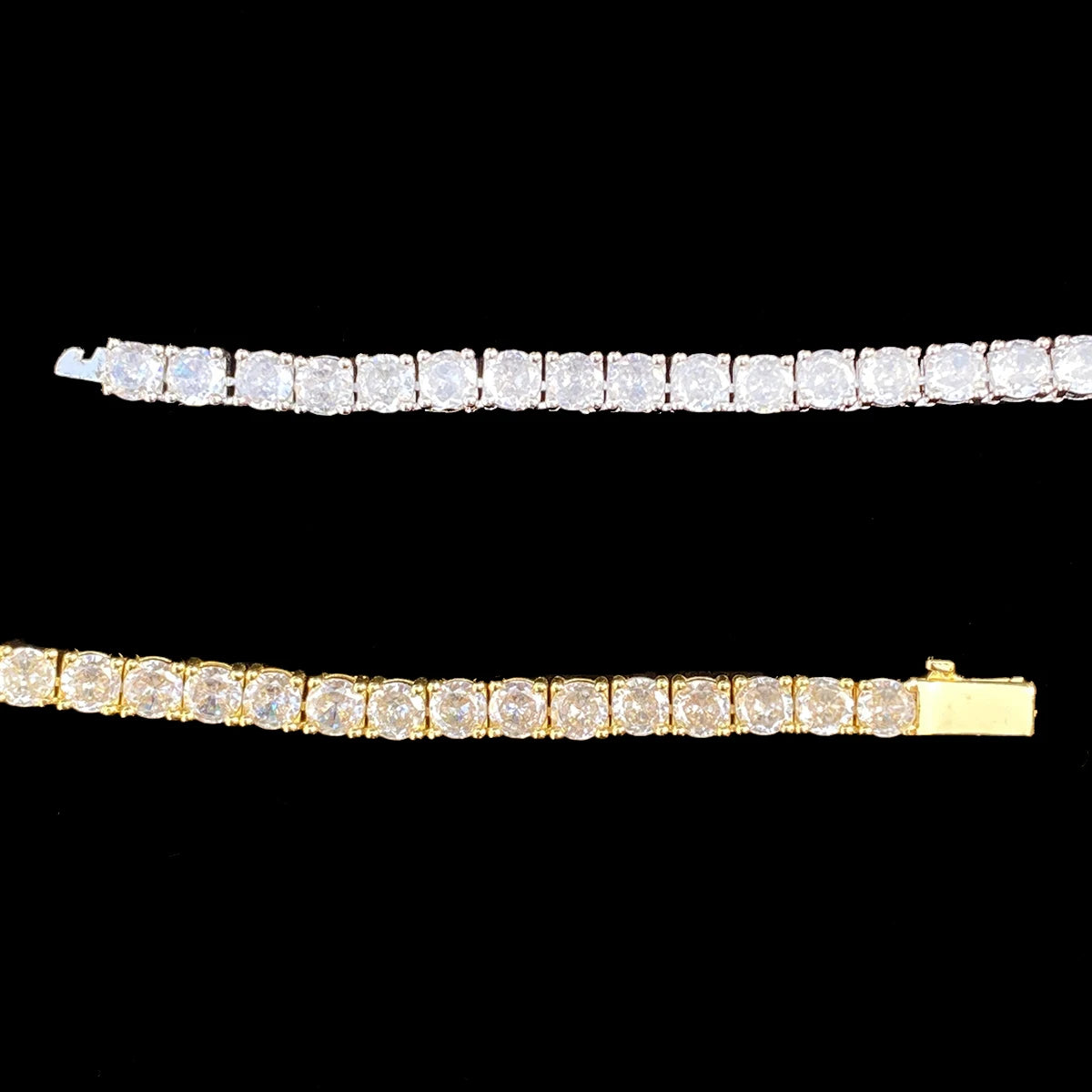 Aokaishen Tennis chain Necklace Choker Cross Drip for Men 5A Prong Setting Cubic Zirconia Copper Gold Plated Hip Hop Jewelry