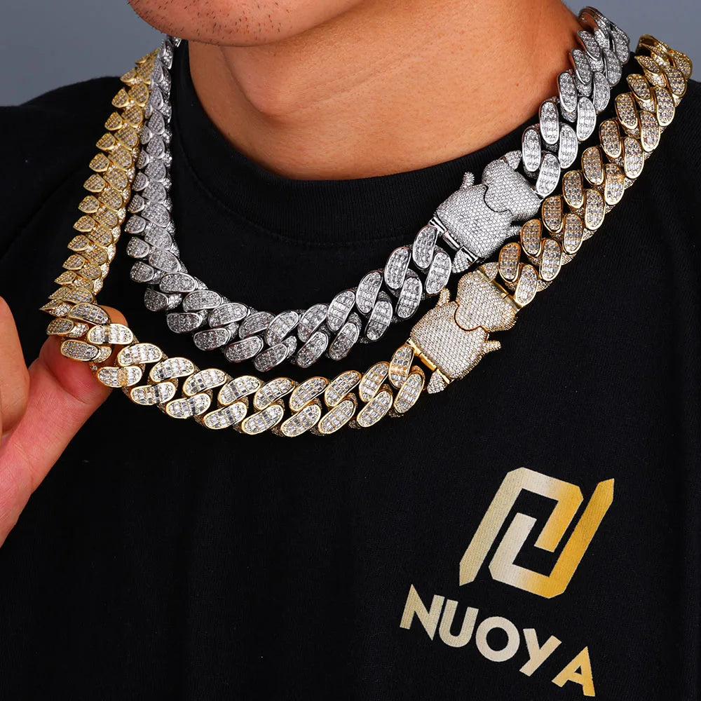 Iced Out Cuban Necklace Stainless Steel 18MM