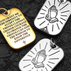 Praying Hands Cross Pendant — Stainless Steel