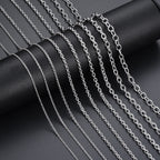 1.5/2/2.5/3/4/4.5mm Stainless Steel Cross O Chain Stainless Stele Rolo Necklace For Women Men DIY Jewelry Thin Bracelet Necklace
