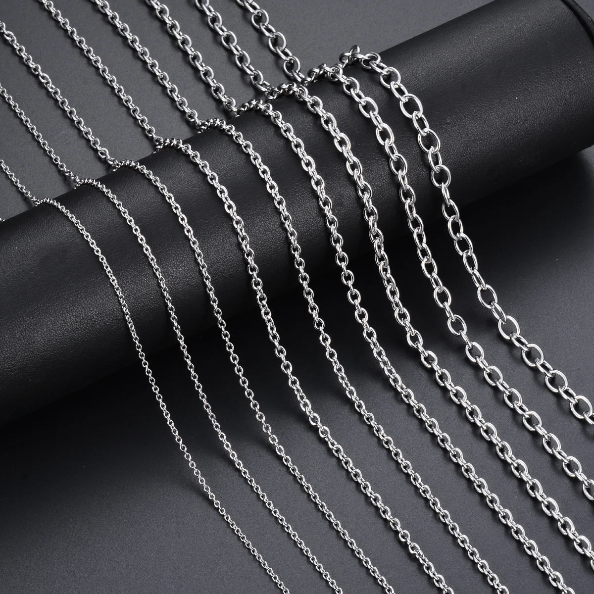 1.5/2/2.5/3/4/4.5mm Stainless Steel Cross O Chain Stainless Stele Rolo Necklace For Women Men DIY Jewelry Thin Bracelet Necklace