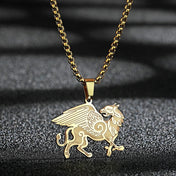 Anglo-Saxon Griffin Pendant Necklace — Stainless Steel