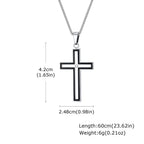 Iced Out Cross Black Pendant Necklace — Stainless Steel