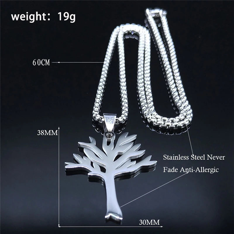 Stainless Steel Box Chain Pendant Necklace Minimal