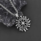 Sun Steel Pendant Kolovrat Wheel 316L