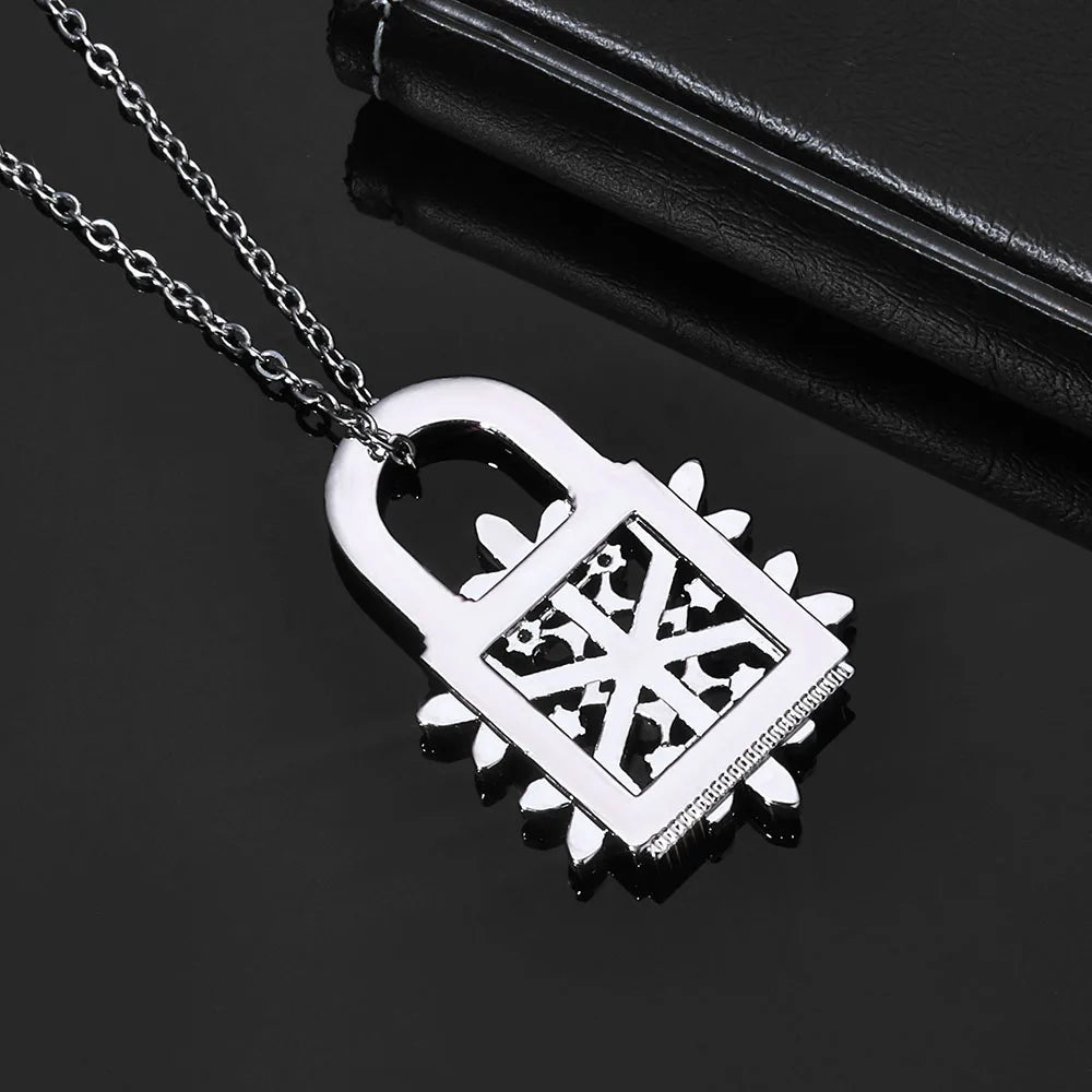 Iced Out Snowflake Pendant Necklace Stainless Steel