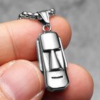 Moai Statue Pendant Necklace — Stainless Steel