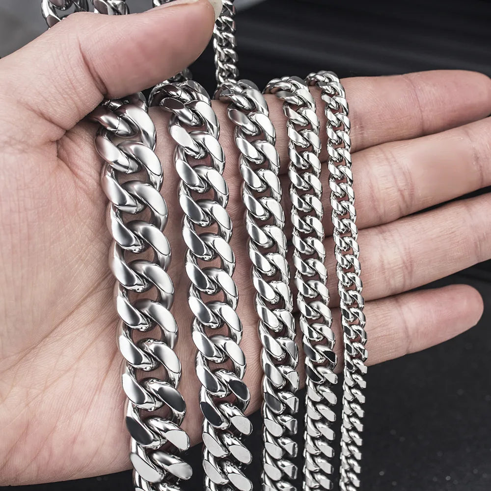 Cuban Steel Chain 316L Rock Punk Style 8MM