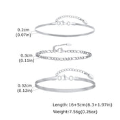Minimal Chain Bracelet Set Silver — Stainless Steel