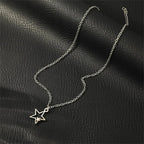 Pentagram Black Rope Necklace