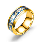 Luxury Stainless Steel Dragon Ring for Men And Women Blue Black Snake Design Fashion Jewelry for Pride Party Halloween Gifts