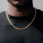 Gold Stainless Steel Cuban Chain Necklace 4-8MM