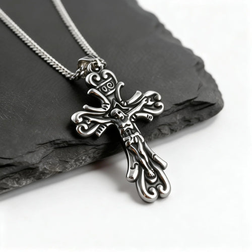 Cross Pendant Necklace — Stainless Steel Gothic