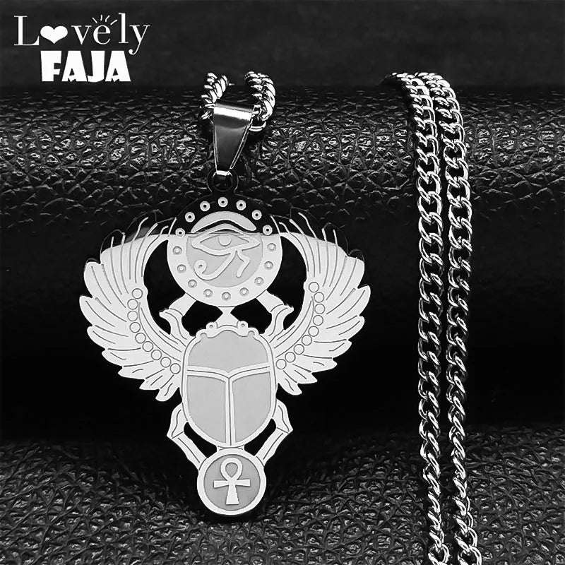 Eye of Horus Ankh Pendant — Stainless