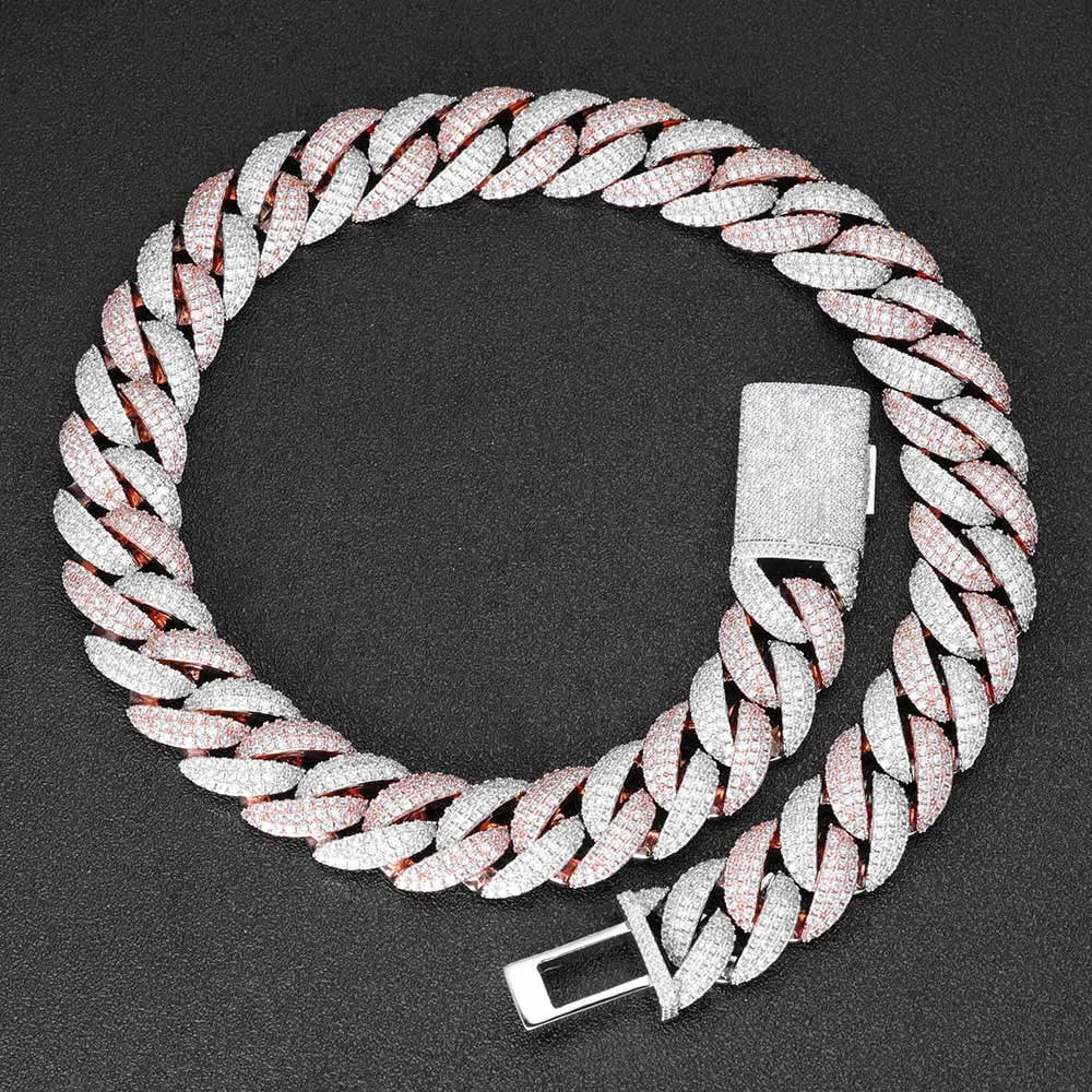 Rose Gold Cuban Chain Necklace Iced Out 22MM