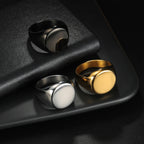 Signet Steel Ring 316L Round Seal Diy Blank