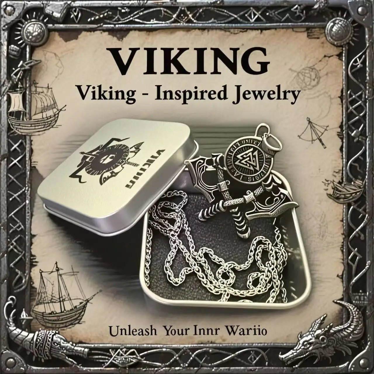 Viking Steel Pendant 316L Rune Axe High-end
