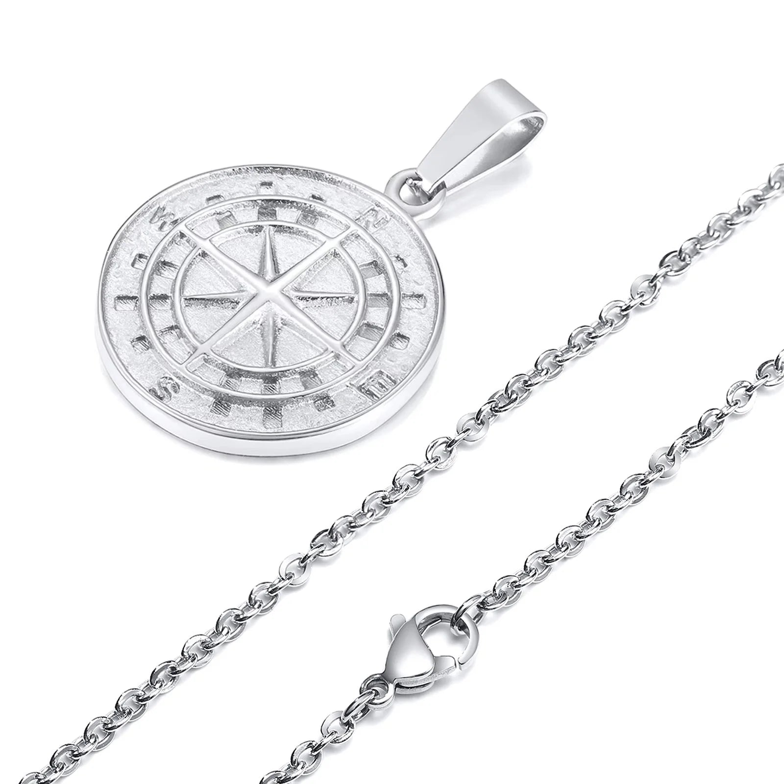 Compass Anchor Medal Pendant — Gold
