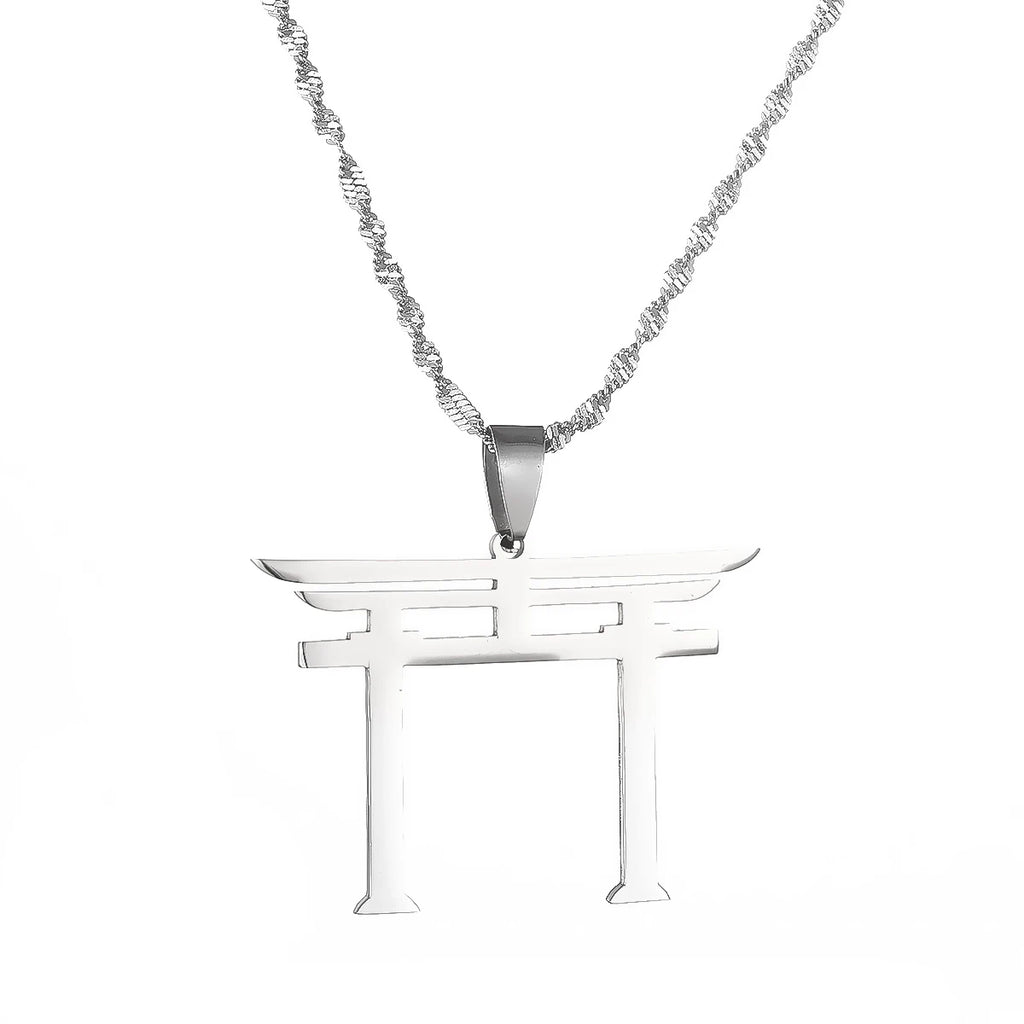 Shinto Symbol Pendant Necklace — Stainless Steel
