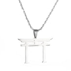 Shinto Symbol Pendant Necklace — Stainless Steel