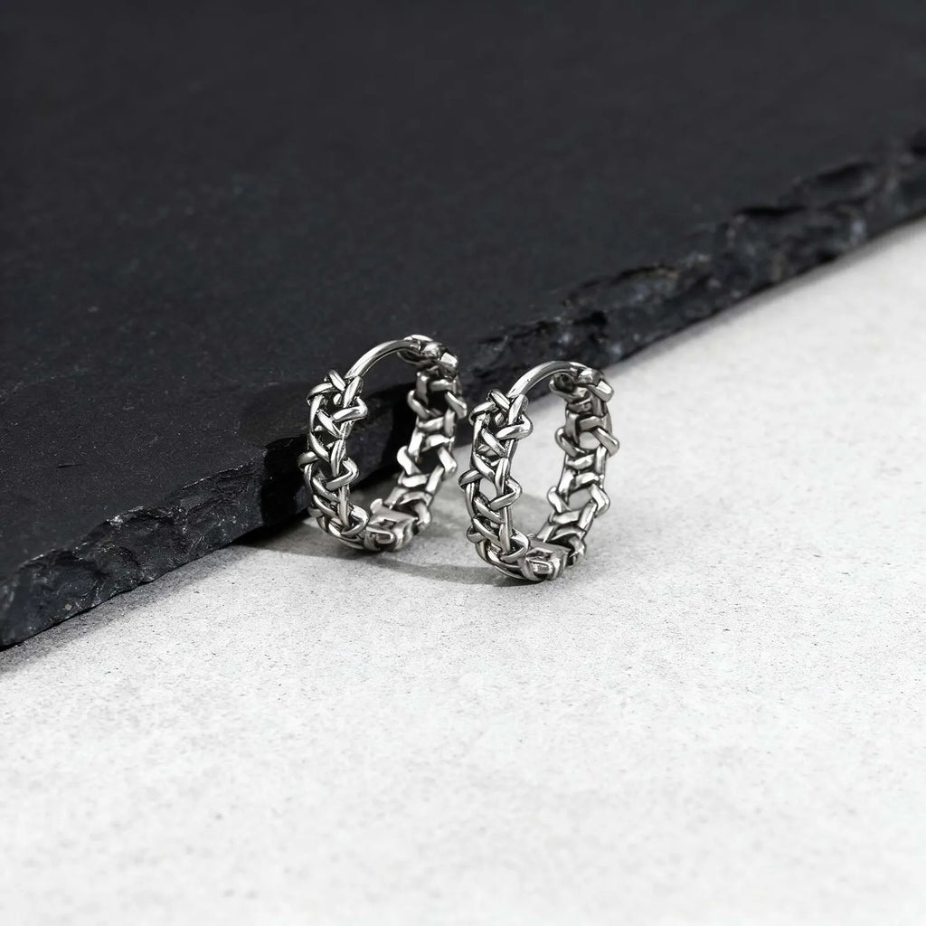 Star Pentagram Huggie Hoop Earrings — Stainless Steel
