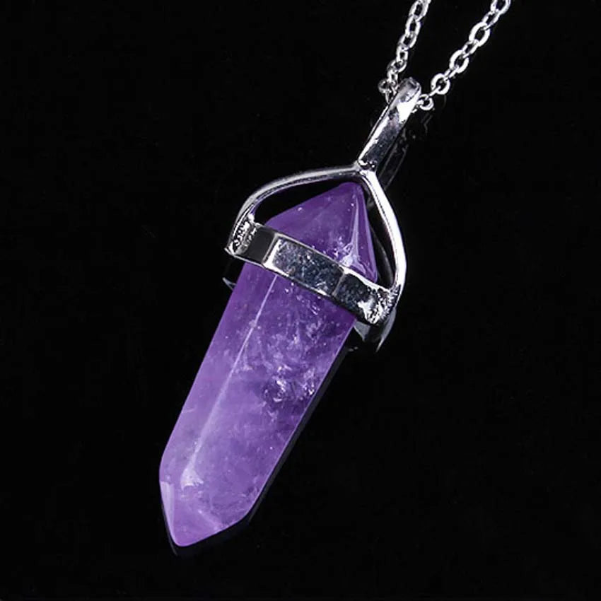 Amethyst Crystal Pendant Necklace