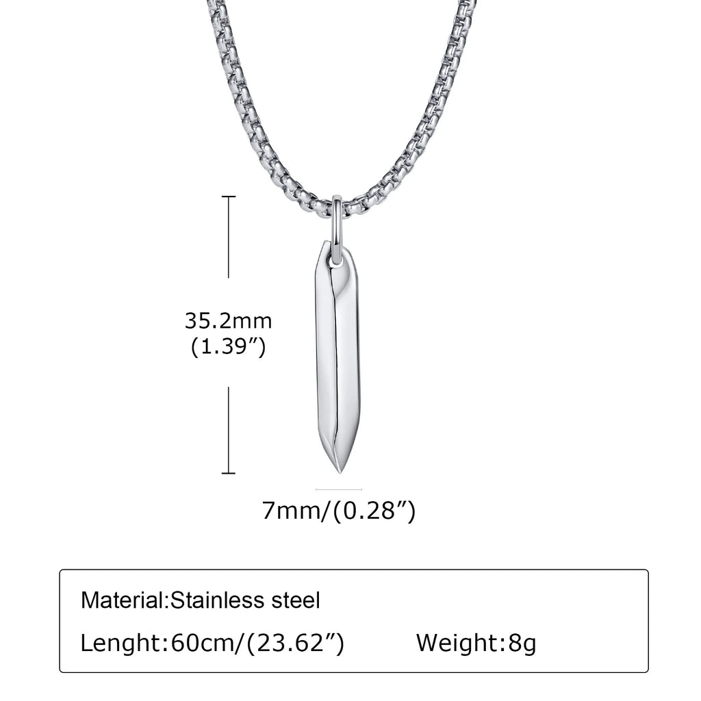 Hexagonal Geometric Pendant Necklace — Stainless Steel