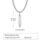 Hexagonal Geometric Pendant Necklace — Stainless Steel