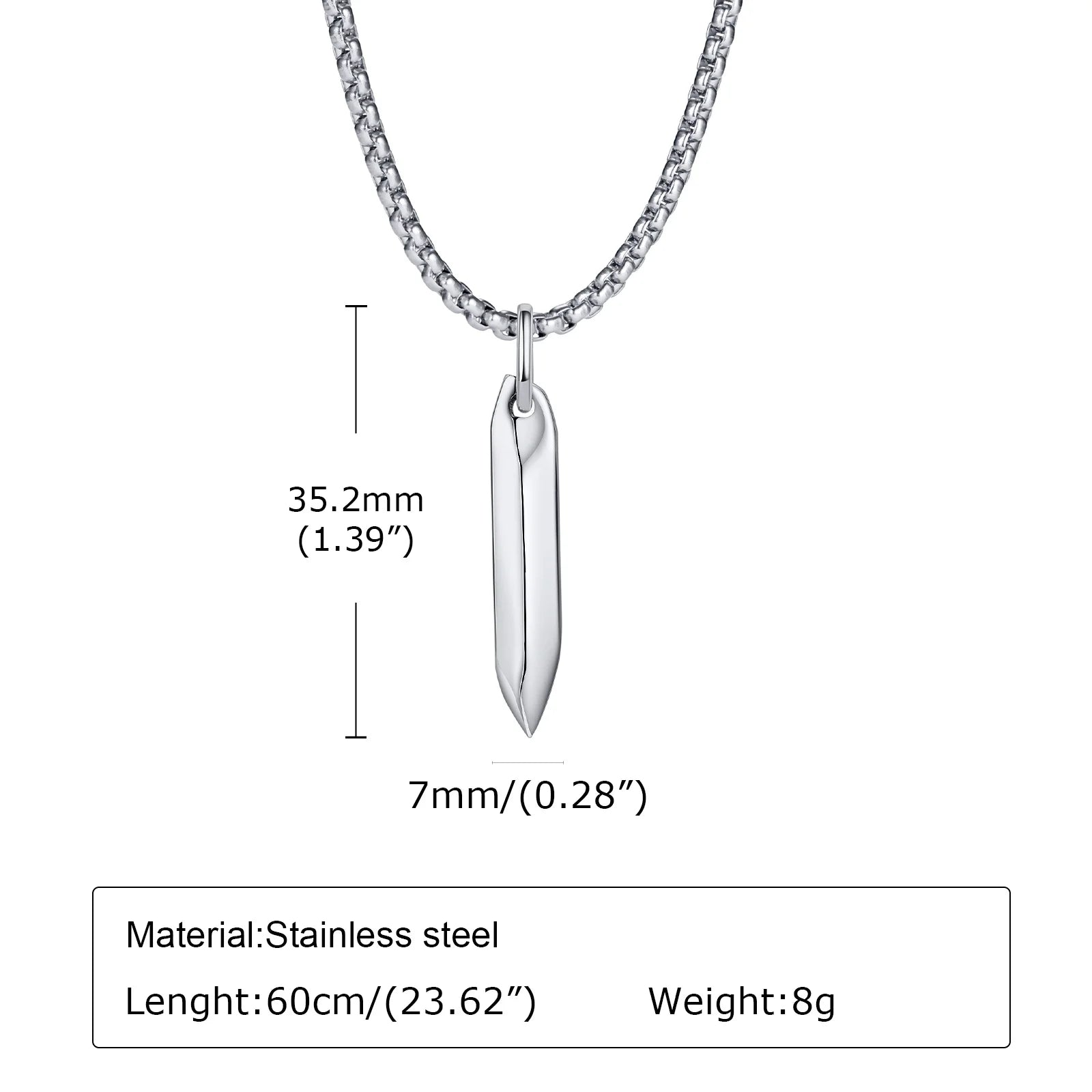 Hexagonal Geometric Pendant Necklace — Stainless Steel