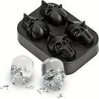 Skull Ice Ball Mold Silicone 3D Flexible Ice Cube Trays BPA Free Ice Trays For Freezer Horror Skull Head Cocktail Ice