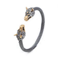 Viking Double Wolf Head Bracelet — Stainless