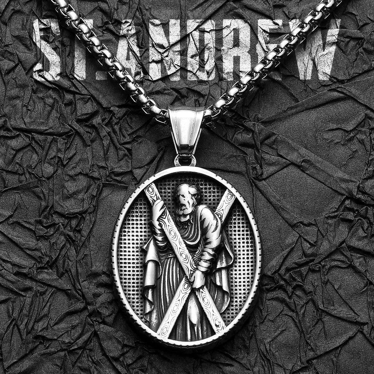 Saint Andrew Pendant Necklace Stainless Steel