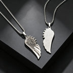 Retro Angel Wings Pendant Necklace — Stainless Steel