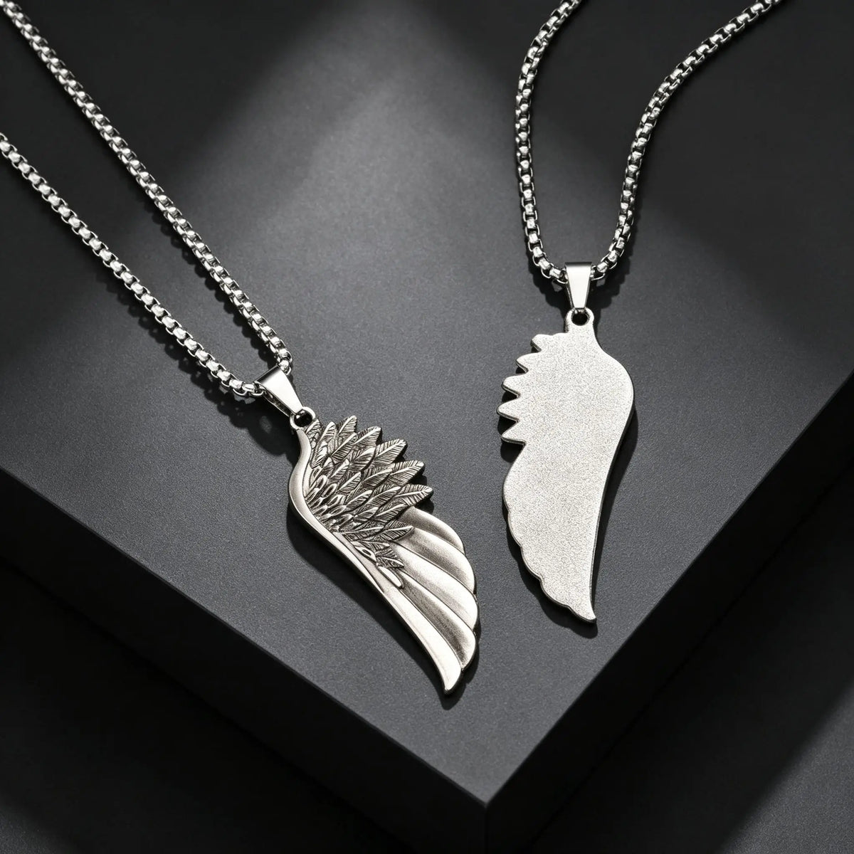 Retro Angel Wings Pendant Necklace — Stainless Steel