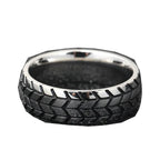 New Simple Fashion Tire Niche Geometric Ring Hip Hop Punk Retro Personality Creative Trend Striped Finger Ring Gift