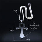 Gothic Ankh Cross Pendant Necklace — Stainless Steel