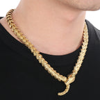 Massive Zodiac Snake Body Link Chain Choker Necklace Man Solid Stainless Steel Necklaces for Men Vintage Male Jewelry
