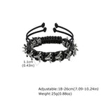 Rock Punk Dragon Spine Woven Bracelet for Men Boys,11MM Width Vintage Woven Metal Bracelet,Jewelry Gift for Him