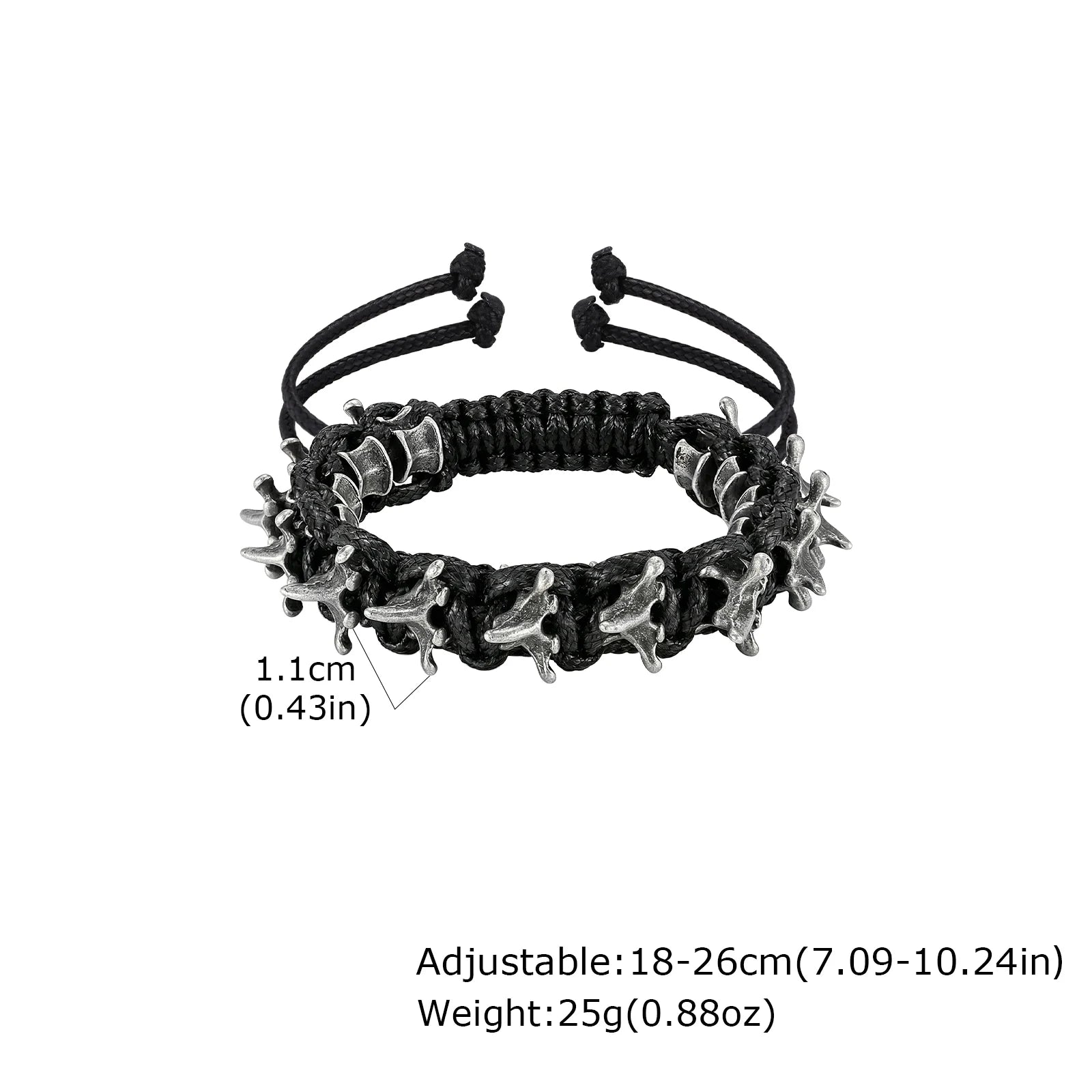 Rock Punk Dragon Spine Woven Bracelet for Men Boys,11MM Width Vintage Woven Metal Bracelet,Jewelry Gift for Him