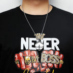 Magic Mirror Necklace Stainless Steel Men Skull Pendant Chain Vintage Punk Rock Hip Hop Rap for Friend Jewelry Gift