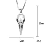 Viking Vintage Raven Skull Necklace Stainless Steel Odin Crow Pendant For Men Women Nordic Amulet Jewelry Gifts