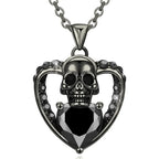 Iced Out Skull Black Pendant Necklace