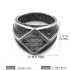 Vintage Geometric Rhombic Signet Ring — Stainless Steel