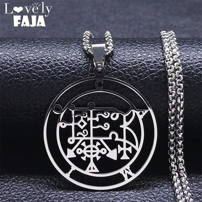 Demon Silver Pendant Seal Camio Women/men Gargantilha